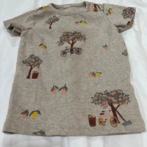 H&M kids matching set ribbed tshirt shorts neutral toddler - Picture 3 of 9